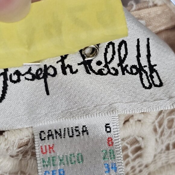 Boho Victorian Antique Revival Lace Short Party Glam Dress Joseph Ribkoff 6 Whit - Picture 14 of 16